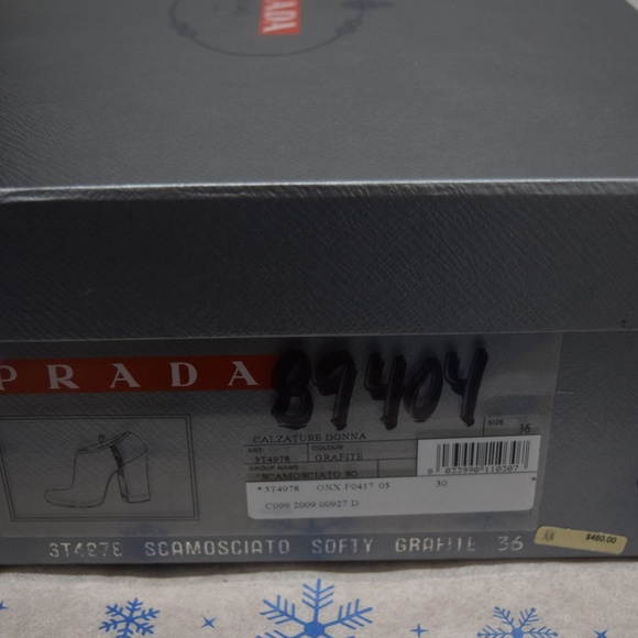 Prada Calzature Donna Grafite Suede Ankle Boots 36 - Picture 2 of 8